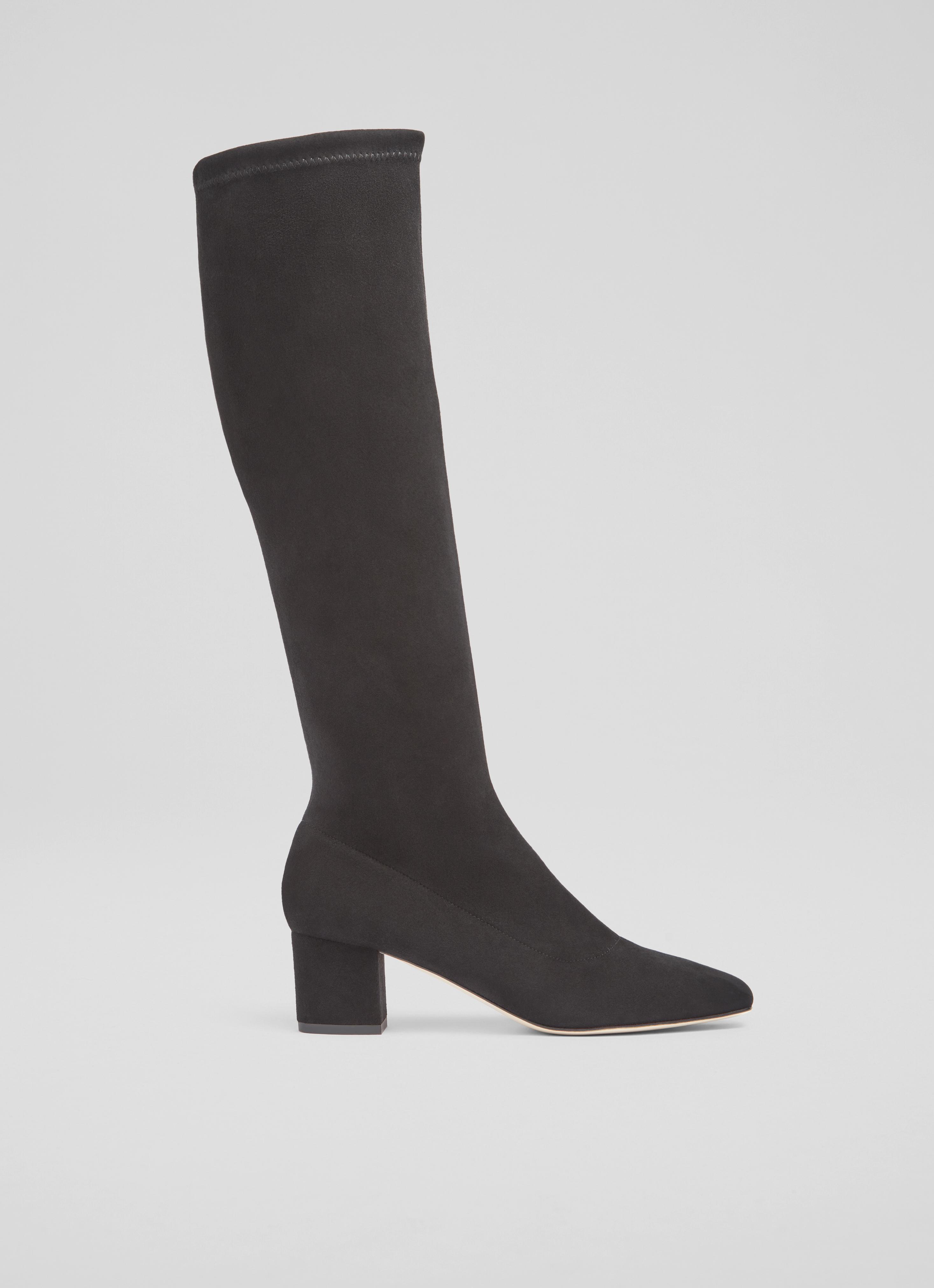 Eldon Black Block Heel Stretch Knee Boot Knee Boots Shoes Collections L.K.Bennett London